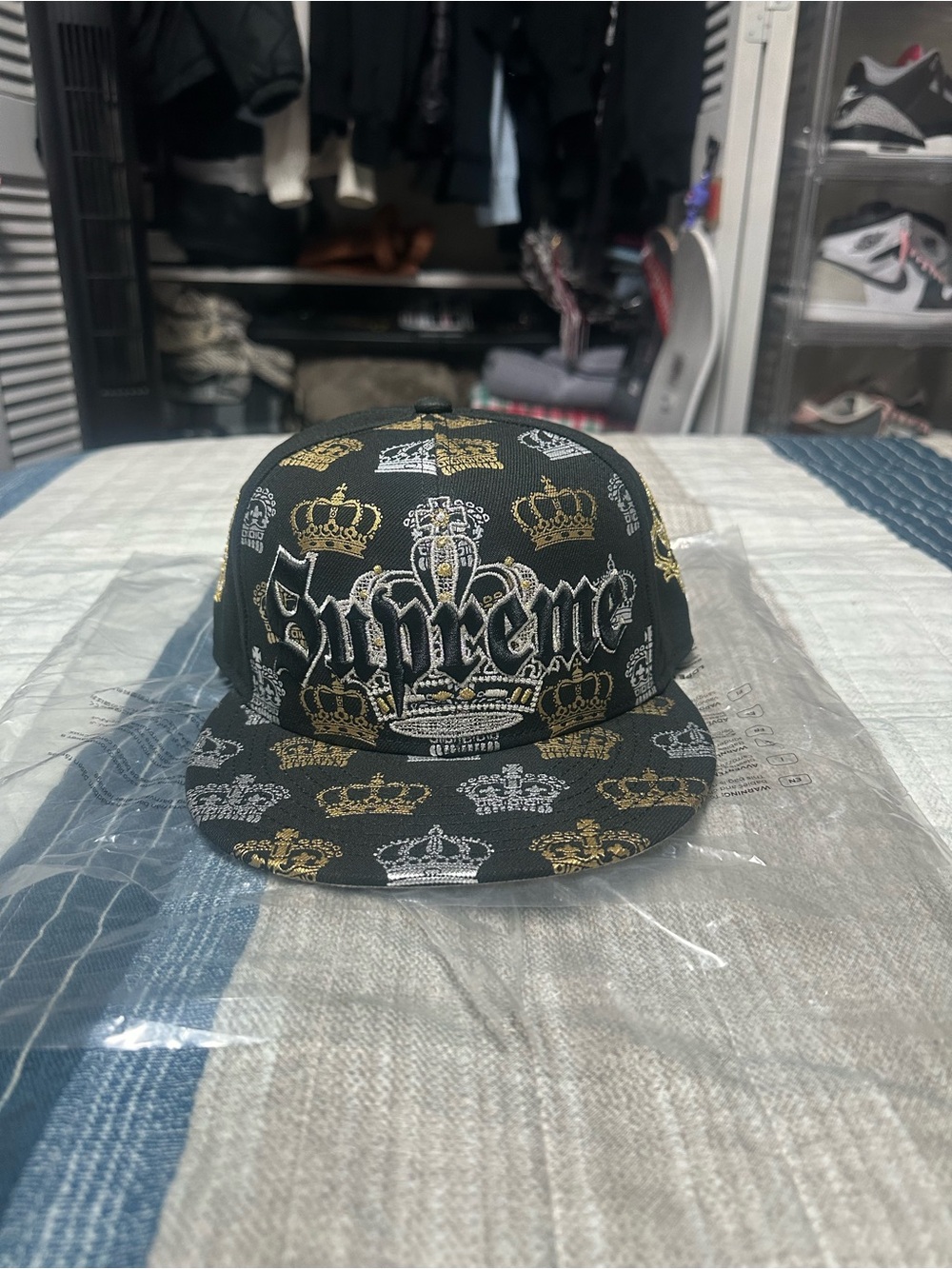 Black - Supreme Kings Of Kings Crown 7 1/8 Fitted Cap Brand New FW26H11